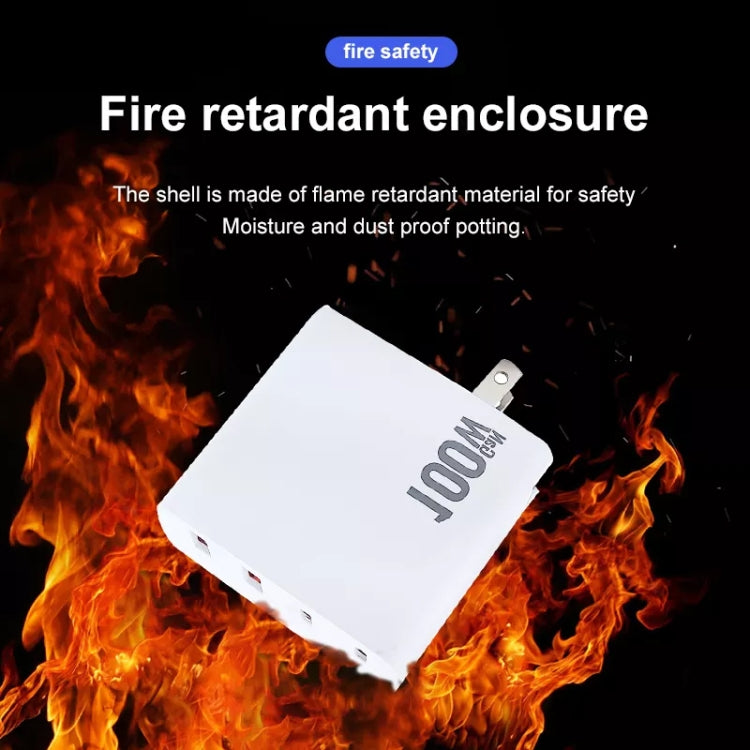 GaN 100W Dual USB + Dual USB-C/Type-C Multi Port Charger for Apple MacBook Series US / UK Plug - Cable & Adapter by PMC Jewellery | Online Shopping South Africa | PMC Jewellery | Buy Now Pay Later Mobicred