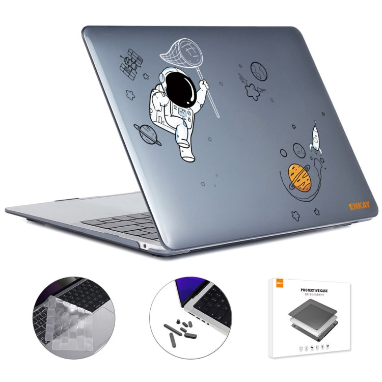 For MacBook Pro 14.2 A2442/A2779 2023 ENKAY Hat-Prince 3 in 1 Spaceman Pattern Laotop Protective Crystal Case with TPU Keyboard Film / Anti-dust Plugs, Version:EU(Spaceman No.2) - free shipping - PMC Jewellery - Order now!