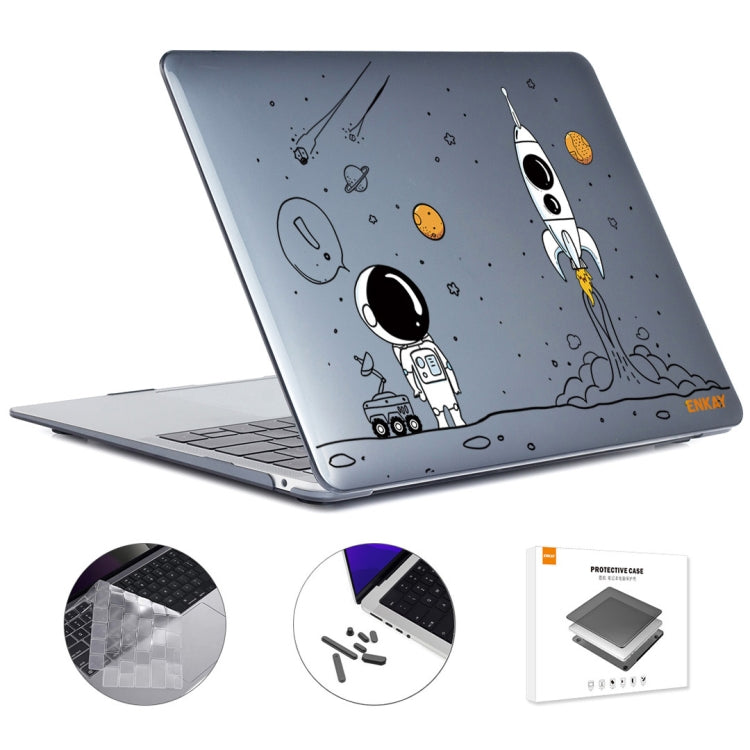 For MacBook Pro 16.2 A2485/A2880 2023 ENKAY Hat-Prince 3 in 1 Spaceman Pattern Laotop Protective Crystal Case with TPU Keyboard Film / Anti-dust Plugs, Version:EU(Spaceman No.1) - free shipping - PMC Jewellery - Order now!