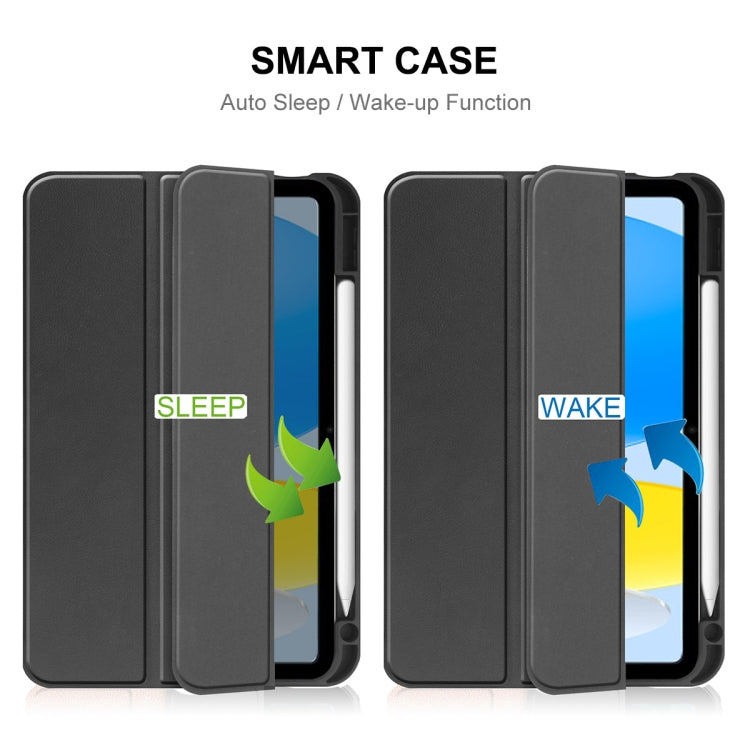 For iPad 2025 / 2022 ENKAY TPU Back Cover Smart Leather Stand Tablet Case with Pen Slot(Black) - free shipping - PMc TechLife - Order now!