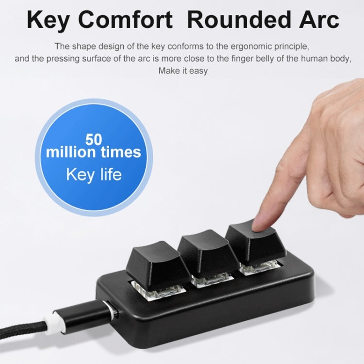 MK321BT Bluetooth 5.1 3 Keys Custom Keys Game Office PS Clip Macro Programming Keypad(Black) - Wireless Keyboard by PMC Jewellery | Online Shopping South Africa | PMC Jewellery | Buy Now Pay Later Mobicred