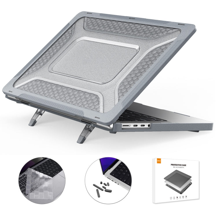 For MacBook Pro 14.2 A2442/A2779 2023 ENKAY Hat-Prince 3 in 1 Protective Bracket  Case Cover Hard Shell with TPU Keyboard Film / Anti-dust Plugs, Version:US(Grey) - free shipping - PMC Jewellery - Order now!