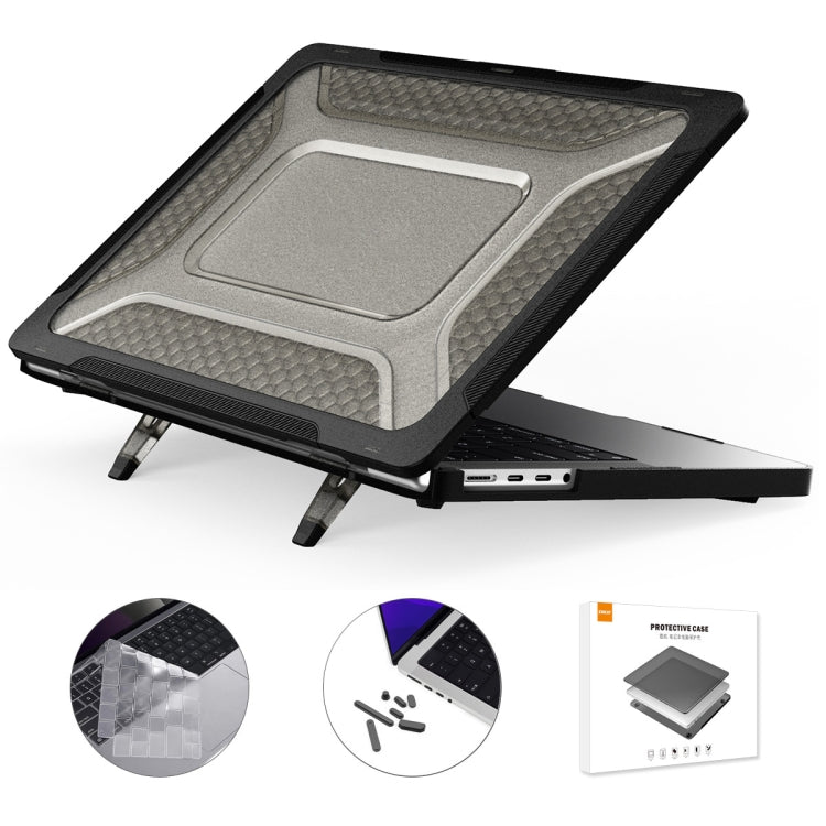 For MacBook Pro 14.2 A2442/A2779 2023 ENKAY Hat-Prince 3 in 1 Protective Bracket  Case Cover Hard Shell with TPU Keyboard Film / Anti-dust Plugs, Version:EU(Black) - free shipping - PMC Jewellery - Order now!