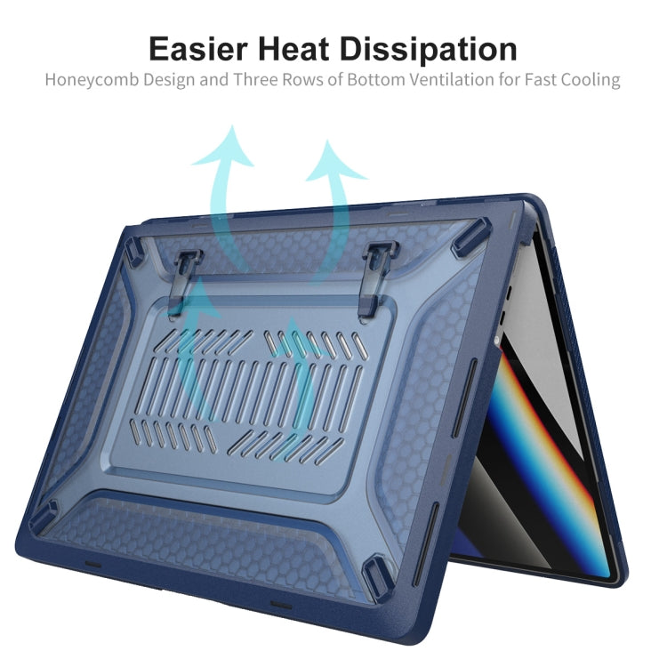 For MacBook Pro 14.2 A2442/A2779 2023 ENKAY Hat-Prince 3 in 1 Protective Bracket  Case Cover Hard Shell with TPU Keyboard Film / Anti-dust Plugs, Version:EU(Black) - free shipping - PMC Jewellery - Order now!