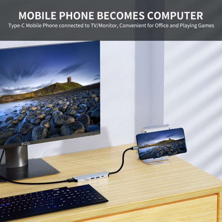 JUNSUNMAY 6 in 1 Type-C to 4K HDMI Docking Station Adapter USB-C PD Quick Charge Hub SD/TF Card Reader - free shipping - PMC Jewellery - Order now!