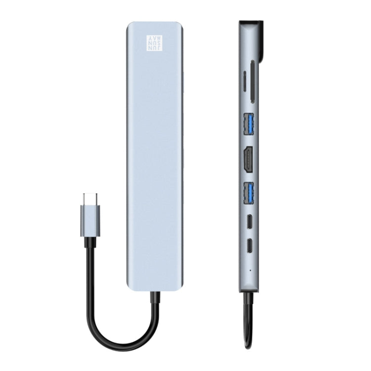 JUNSUNMAY 8 in 1 Type-C to 4K HDMI / Ethernet Docking Station Adapter PD Quick Charge Hub SD/TF Card Reader - free shipping - PMC Jewellery - Order now!