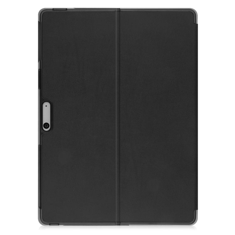 For Microsoft Surface Pro 9 JUNSUNMAY Custer Solid Color 3-Fold Stand Leather Tablet Case(Black) - free shipping - PMC Jewellery - Order now!