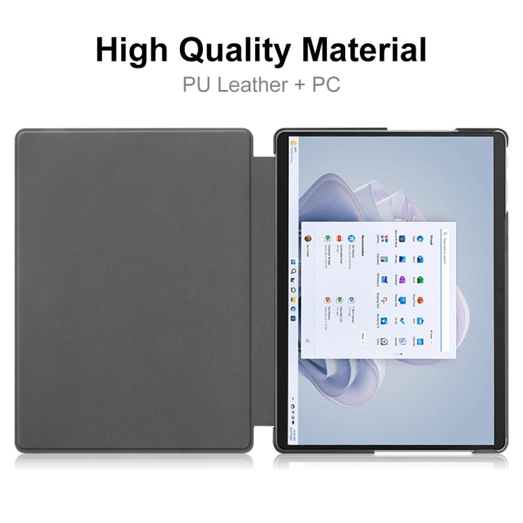 For Microsoft Surface Pro 9 JUNSUNMAY Custer Solid Color 3-Fold Stand Leather Tablet Case(Rose Gold) - free shipping - PMC Jewellery - Order now!