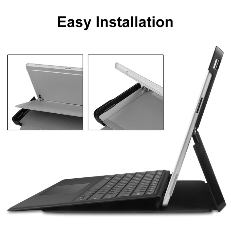 For Microsoft Surface Pro 9 JUNSUNMAY Custer Solid Color 3-Fold Stand Leather Tablet Case(Rose Gold) - free shipping - PMC Jewellery - Order now!