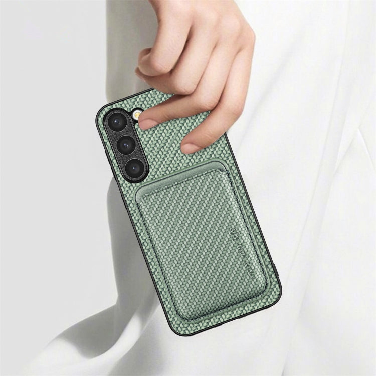 For Samsung Galaxy S23 5G Carbon Fiber Leather Card Magsafe Case(Green) - Galaxy S23 5G Cases by PMC TechLife | Online Shopping South Africa | PMC TechLife | Buy Now Pay Later Mobicred