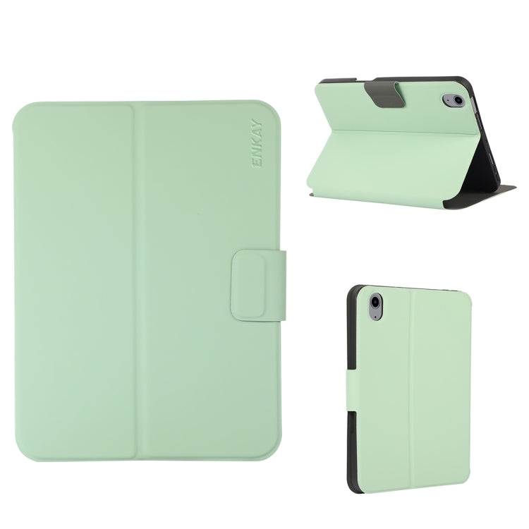 For iPad 2025 / 2022 ENKAY TPU Back Cover Smart Leather Tablet Case with Pen Slot & Holder(Light Green) - free shipping - PMc TechLife - Order now!
