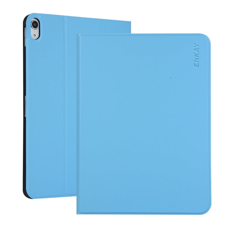 For iPad 2025 / 2022 ENKAY PC Back Cover Smart Leather Tablet Case with Pen Slot & Holder(Light Blue) - free shipping - PMc TechLife - Order now!