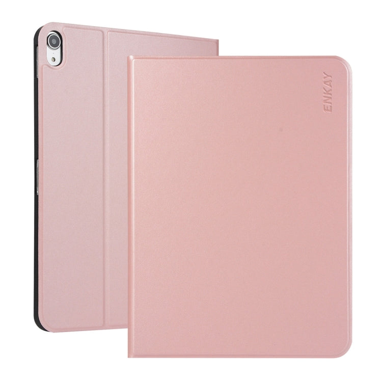 For iPad 2025 / 2022 ENKAY PC Back Cover Smart Leather Tablet Case with Pen Slot & Holder(Pink) - free shipping - PMc TechLife - Order now!