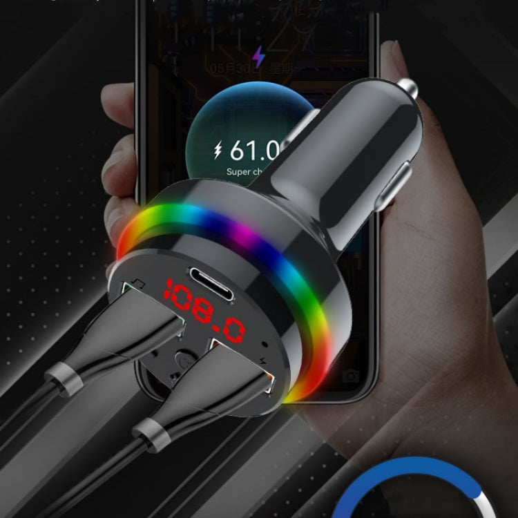 PDF15 FM Transmitter Bluetooth 5.0 Handsfree Car Kit Audio MP3 Player - Bluetooth Car Kits by PMC Jewellery | Online Shopping South Africa | PMC Jewellery | Buy Now Pay Later Mobicred