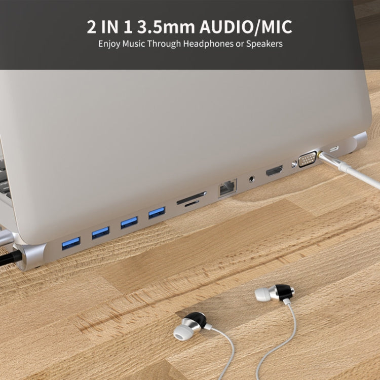 JUNSUNMAY 11 in 1 Multifunctional USB C Hub Docking Station Adapter SD/TF Card Reader - free shipping - PMC Jewellery - Order now!