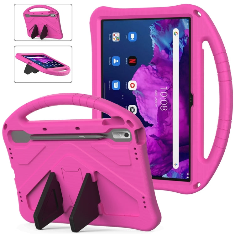 For Lenovo Tab P11 Pro 11.2 2023 TB-132FU / TB-138FC / P11 Pro11.5 2022 TB-J706F 2021 / TB-J716 2022 EVA Shockproof Tablet Case with Holder(Rose Red) - Lenovo by PMC TechLife | Online Shopping South Africa | PMC TechLife | Buy Now Pay Later Mobicred