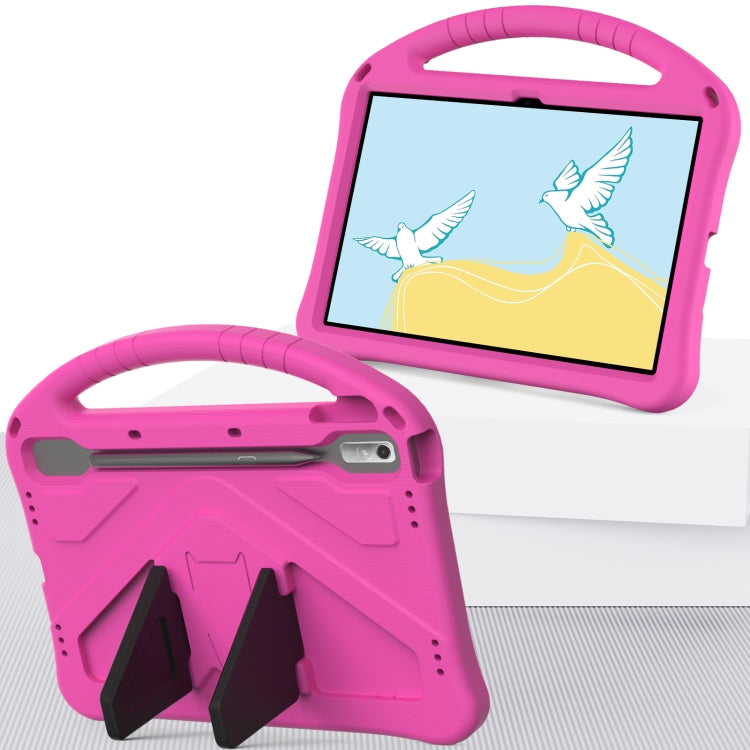 For Lenovo Tab P11 Pro 11.2 2023 TB-132FU / TB-138FC / P11 Pro11.5 2022 TB-J706F 2021 / TB-J716 2022 EVA Shockproof Tablet Case with Holder(Rose Red) - Lenovo by PMC TechLife | Online Shopping South Africa | PMC TechLife | Buy Now Pay Later Mobicred