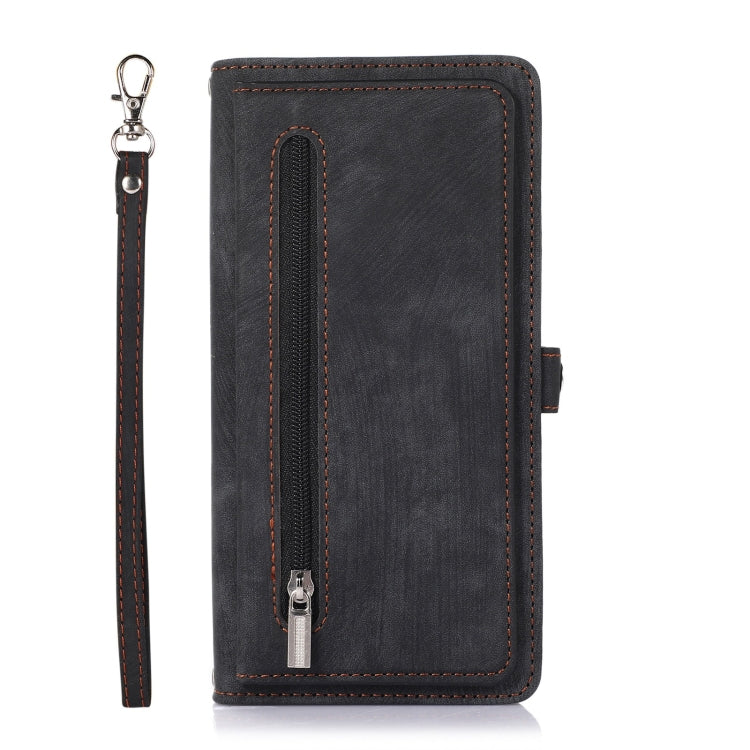 For Samsung Galaxy A23 Zipper Card Slot Buckle Wallet Leather Phone Case(Black) - Galaxy Phone Cases by PMC TechLife | Online Shopping South Africa | PMC TechLife