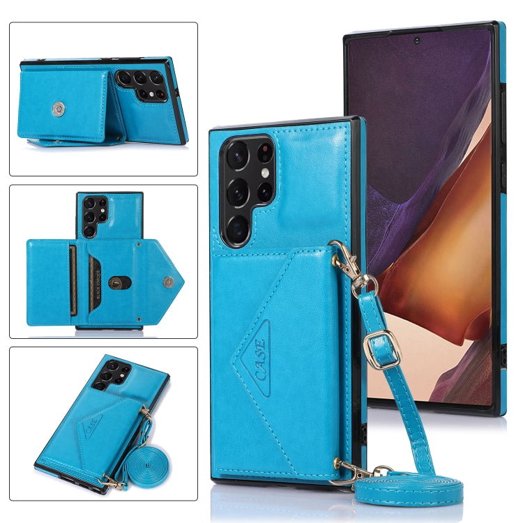 For Samsung Galaxy S23 Ultra 5G Cross-body Wallet Card Bag Leather Phone Case(Blue) - Galaxy S23 Ultra 5G Cases by PMC TechLife | Online Shopping South Africa | PMC TechLife