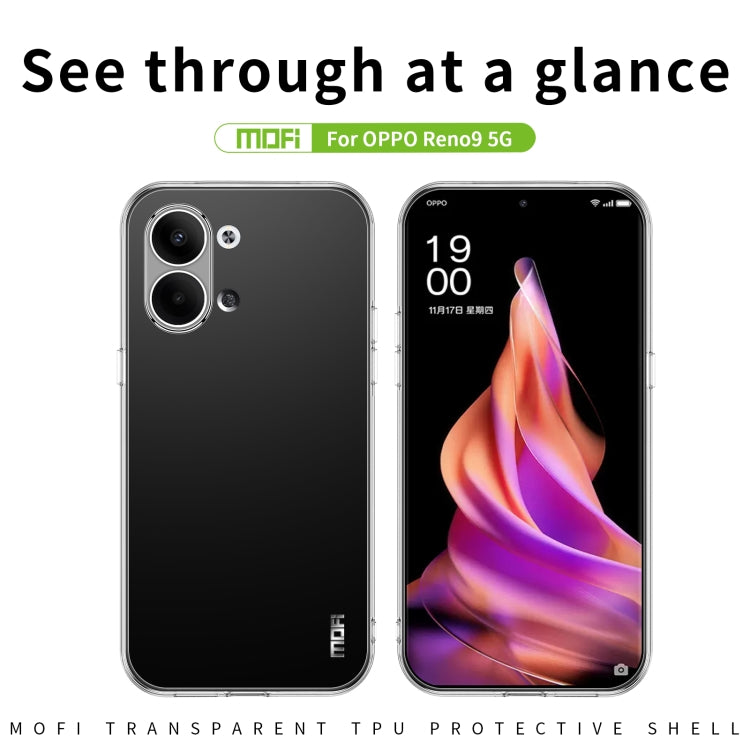 For OPPO Reno9 / Reno9 Pro 5G MOFI Ming Series Ultra-thin TPU Phone Case(Transparent) - OPPO Cases by MOFI | Online Shopping South Africa | PMC TechLife