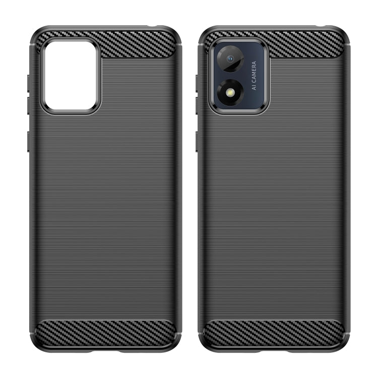For Motorola Moto E13 Brushed Texture Carbon Fiber TPU Phone Case(Black) - Motorola Cases by PMC TechLife | Online Shopping South Africa | PMC TechLife | Buy Now Pay Later Mobicred