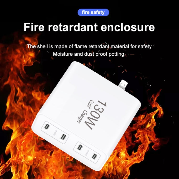 GaN 130W 4-Port USB-C PD65W / PD30W Multi Port Type-C Charger with  1.8m Type-C to MagSafe 1 / L Header Data Cable US / AU Plug - Cable & Adapter by PMC Jewellery | Online Shopping South Africa | PMC Jewellery | Buy Now Pay Later Mobicred