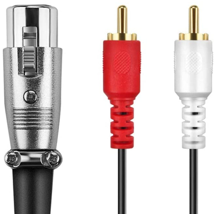 JUNSUNMAY 2 RCA Male to XLR Female Stereo Audio Cable, Cable Length:1.5m - free shipping - PMc TechLife - Order now!