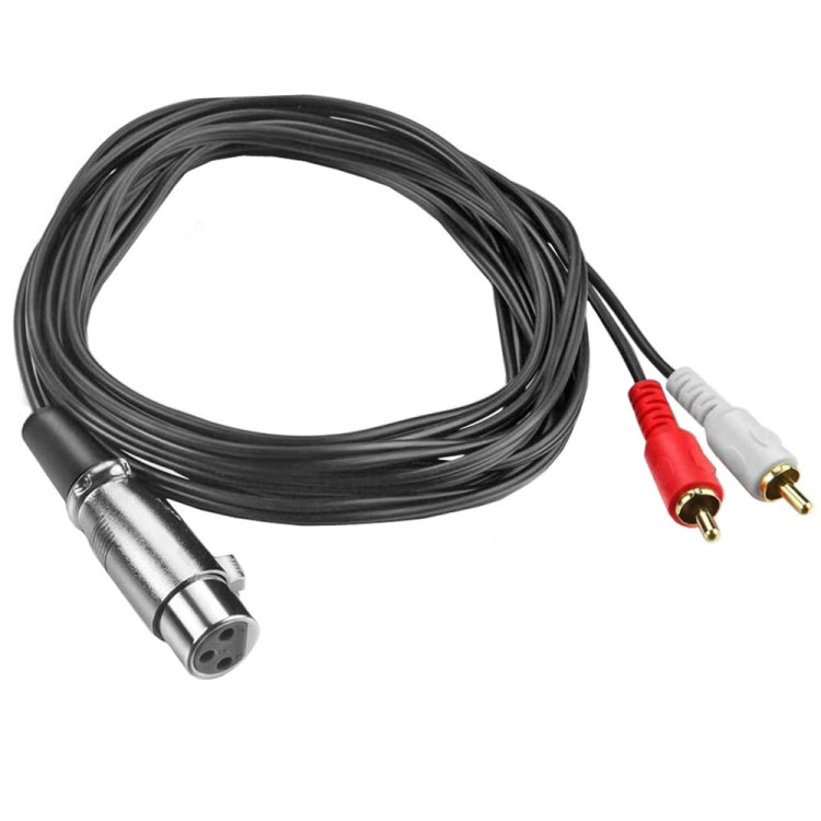 JUNSUNMAY 2 RCA Male to XLR Female Stereo Audio Cable, Cable Length:1.5m - free shipping - PMc TechLife - Order now!