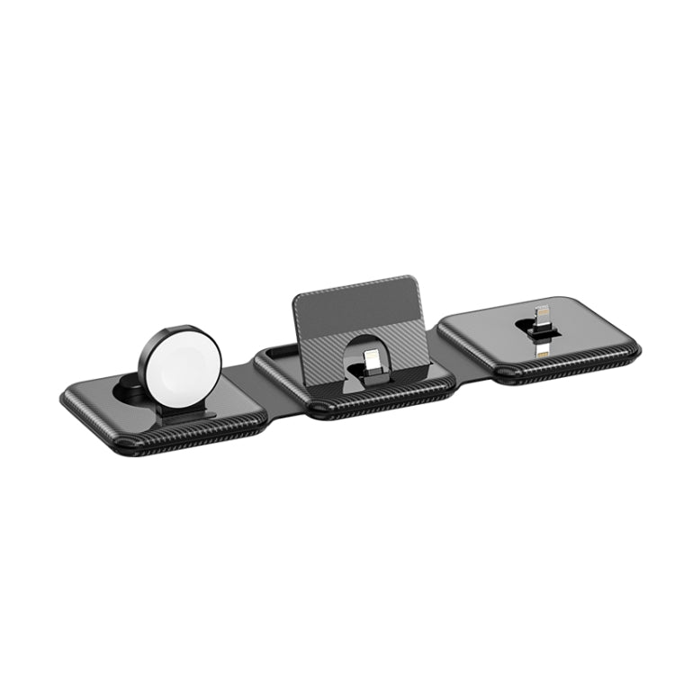 A75 Folding 3 in 1 Wireless Charger Suitable for Apple Watch Mobile Phone Headset(Black) - Wireless Charger by PMC TechLife | Online Shopping South Africa | PMC TechLife