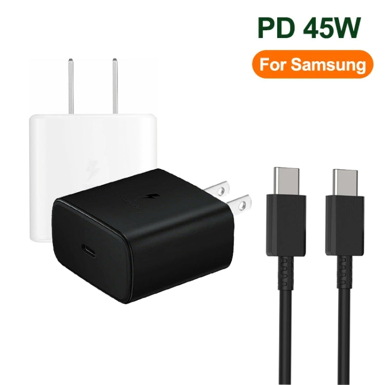 M135 45W USB-C / Type-C Port Fast Charger with 5A Type-C to Type-C Cable, US Plug(Black) - USB Charger by PMC TechLife | Online Shopping South Africa | PMC TechLife | Buy Now Pay Later Mobicred