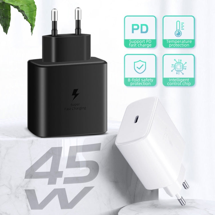 M135 45W USB-C / Type-C Port Fast Charger with 5A Type-C to Type-C Cable, US Plug(Black) - USB Charger by PMC TechLife | Online Shopping South Africa | PMC TechLife | Buy Now Pay Later Mobicred