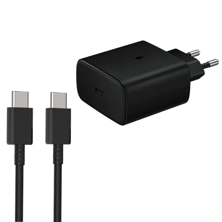 M135 45W USB-C / Type-C Port Fast Charger with 5A Type-C to Type-C Cable, EU Plug(Black) - USB Charger by PMC TechLife | Online Shopping South Africa | PMC TechLife | Buy Now Pay Later Mobicred
