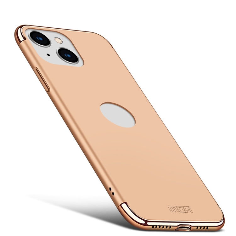 For iPhone 14 MOFI Yatun Series 3 in 1 Stitching PC Phone Case(Gold) - iPhone 14 Cases by MOFI | Online Shopping South Africa | PMC TechLife