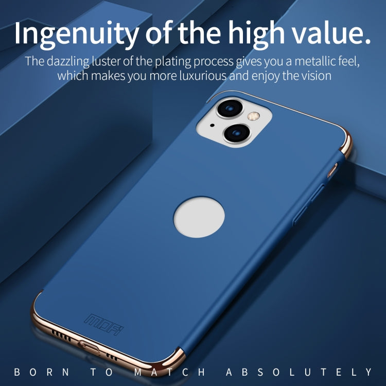 For iPhone 14 MOFI Yatun Series 3 in 1 Stitching PC Phone Case(Blue) - iPhone 14 Cases by MOFI | Online Shopping South Africa | PMC TechLife | Buy Now Pay Later Mobicred