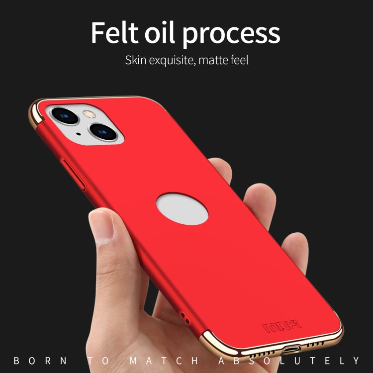 For iPhone 14 Plus MOFI Yatun Series 3 in 1 Stitching PC Phone Case(Rose gold) - iPhone 14 Plus Cases by MOFI | Online Shopping South Africa | PMC TechLife