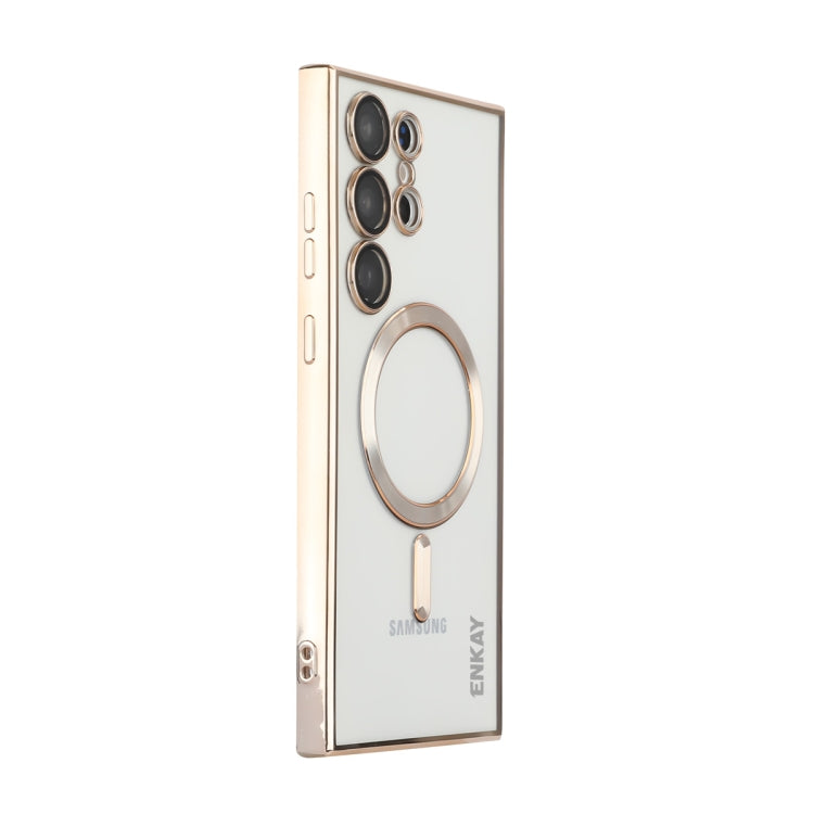 For Samsung Galaxy S22 Ultra 5G ENKAY Electroplated MagSafe Shockproof TPU Phone Case with Lens Film(Gold) - free shipping - PMC TechLife - Order now!