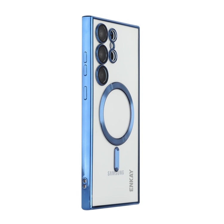 For Samsung Galaxy S22 Ultra 5G ENKAY Electroplated MagSafe Shockproof TPU Phone Case with Lens Film(Dark Blue) - free shipping - PMC TechLife - Order now!