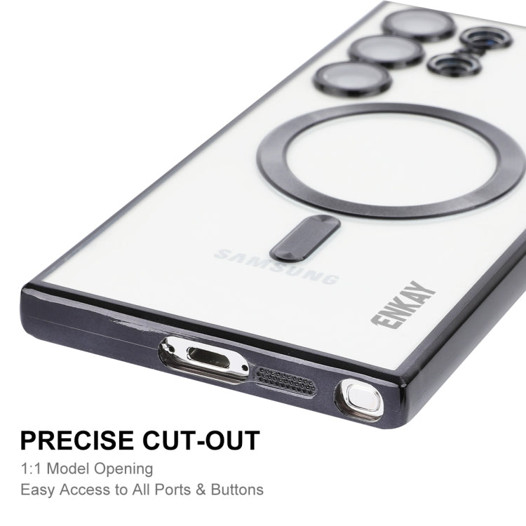 For Samsung Galaxy S22 Ultra 5G ENKAY Electroplated MagSafe Shockproof TPU Phone Case with Lens Film(Black) - free shipping - PMC TechLife - Order now!