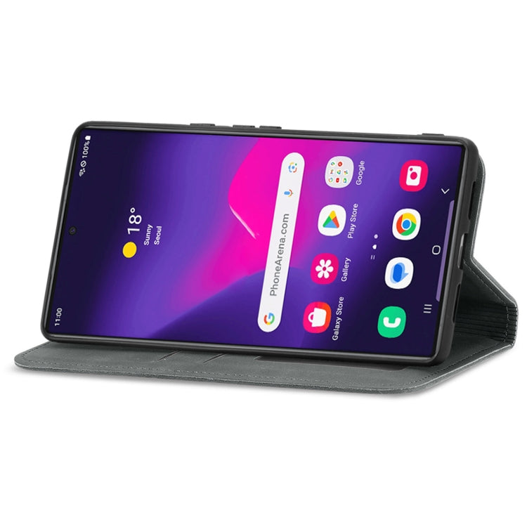 For Samsung Galaxy S24 Ultra 5G Retro Skin Feel Magnetic Leather Phone Case(Gray) - Galaxy S24 Ultra 5G Cases by PMC TechLife | Online Shopping South Africa | PMC TechLife