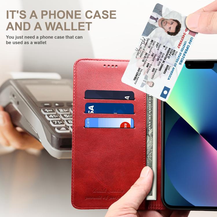 For Samsung Galaxy S25+ 5G Suteni Calf Texture Horizontal Flip Leather Phone Case(Red) - Galaxy S25+ 5G Cases by Suteni | Online Shopping South Africa | PMC TechLife | Buy Now Pay Later Mobicred