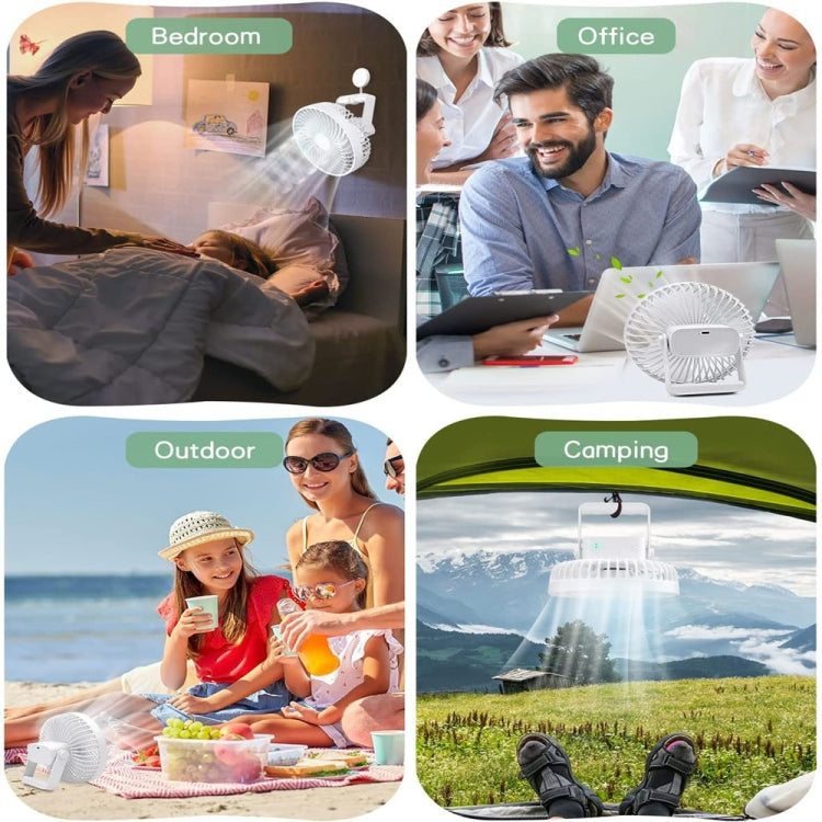 Multifunctional LED Rechargeable Outdoor Portable Tent Camping Fan(White) - Electric Fans by PMC TechLife | Online Shopping South Africa | PMC TechLife | Buy Now Pay Later Mobicred
