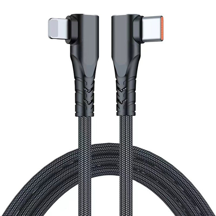 ENKAY Hat-Prince PD 20W Type-C to 8 Pin Dual Elbow Fast Charging Data Cable, Length:1m(Black) - free shipping - PMC Jewellery - Order now!