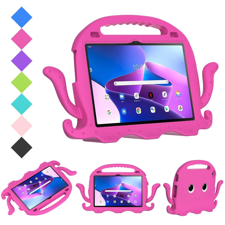 For Lenovo Tab M10 3rd Gen 10.1 TB-328 Octopus Style EVA Hybrid PC Shockproof Tablet Case with Strap(Rose Red) - Lenovo by PMC TechLife | Online Shopping South Africa | PMC TechLife | Buy Now Pay Later Mobicred