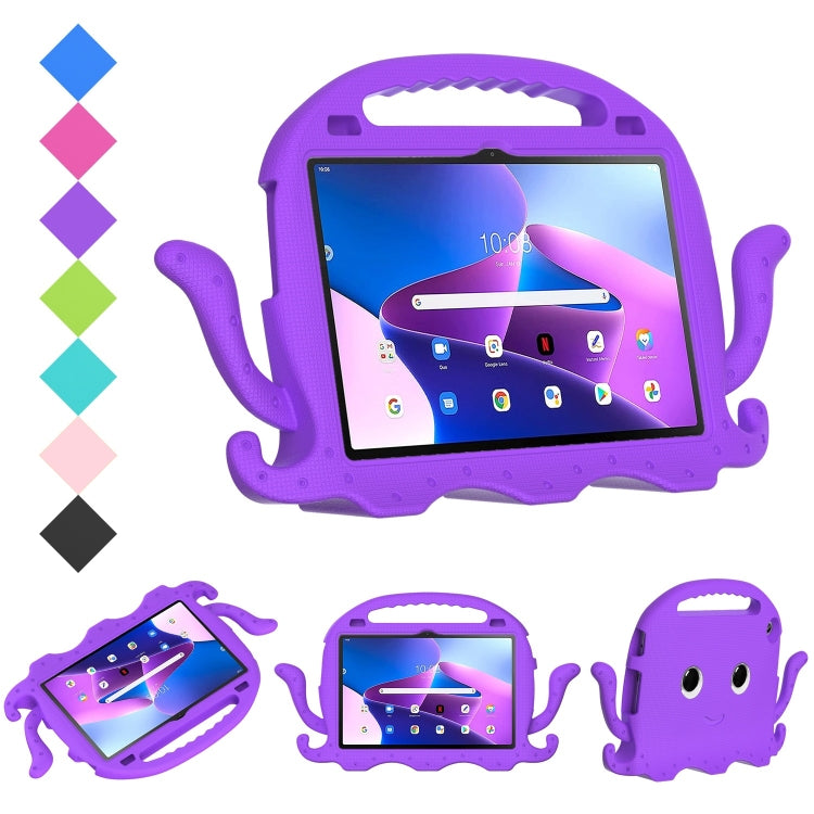 For Lenovo Tab M10 3rd Gen 10.1 TB-328 Octopus Style EVA Hybrid PC Shockproof Tablet Case with Strap(Purple) - Lenovo by PMC TechLife | Online Shopping South Africa | PMC TechLife | Buy Now Pay Later Mobicred