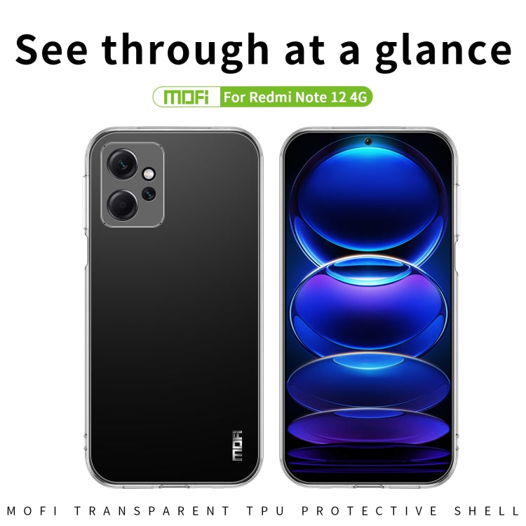 For Xiaomi Redmi Note 12 4G MOFI Ming Series Ultra-thin TPU Phone Case(Transparent) - Note 12 Cases by MOFI | Online Shopping South Africa | PMC TechLife
