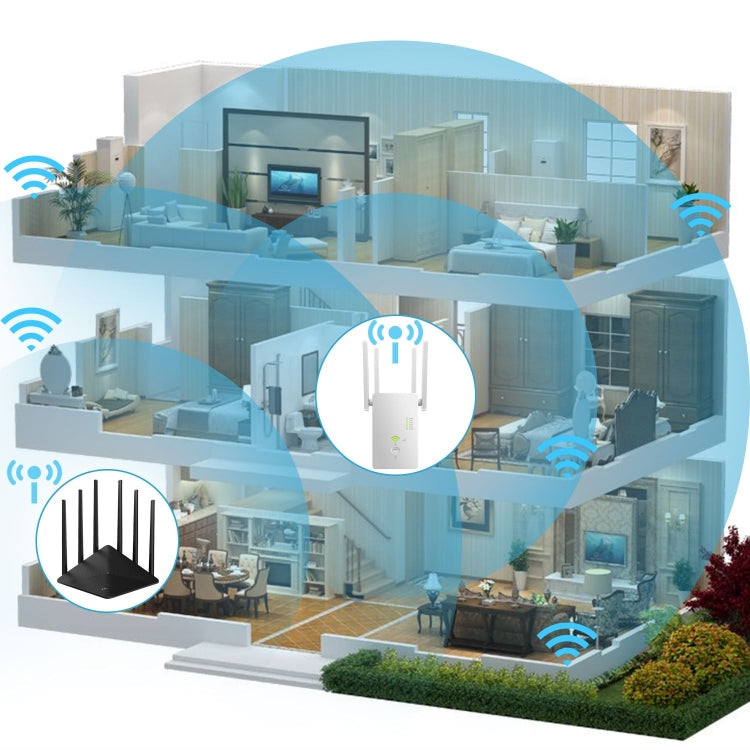 U6 5Ghz Wireless WiFi Repeater 1200Mbps Router Wifi Booster 2.4G Long Range Extender(US Plug) - free shipping - PMC Jewellery - Order now!