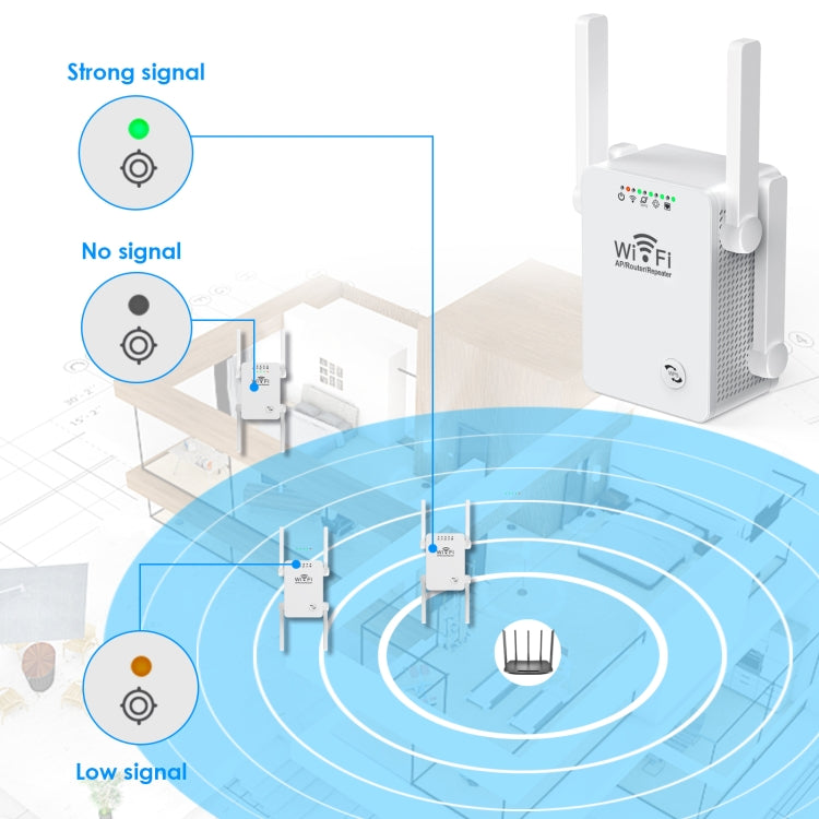 U8 300Mbps Wireless WiFi Repeater Extender Router Wi-Fi Signal Amplifier WiFi Booster(EU Plug) - Broadband Amplifiers by PMC Jewellery | Online Shopping South Africa | PMC Jewellery | Buy Now Pay Later Mobicred