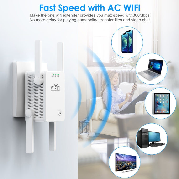 U8 300Mbps Wireless WiFi Repeater Extender Router Wi-Fi Signal Amplifier WiFi Booster(US Plug) - Broadband Amplifiers by PMC TechLife | Online Shopping South Africa | PMC TechLife