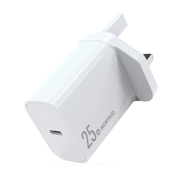 NORTHJO NOPD2501 PD 25W USB-C / Type-C Single Port Fast Charger, Plug Type:UK Plug(White) - free shipping - PMC Jewellery - Order now!