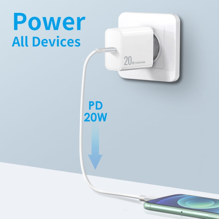 NORTHJO NOPD2001 PD 20W USB-C / Type-C Single Port Fast Charger, Plug Type:EU Plug(White) - free shipping - PMC Jewellery - Order now!